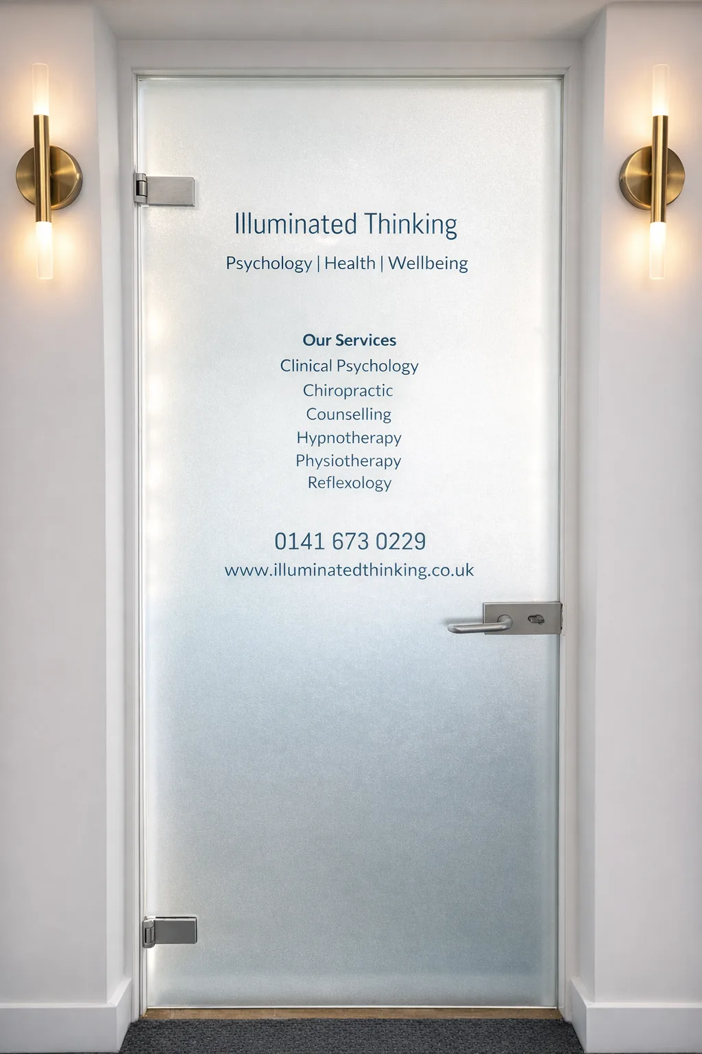Discreet entrance to therapy rooms at Illuminated Thinking, Glasgow